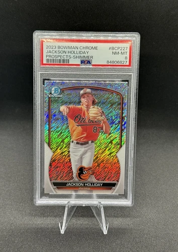 Jackson holiday - 2023 Bowman Chrome Prospects - Shimmer - PSA 8