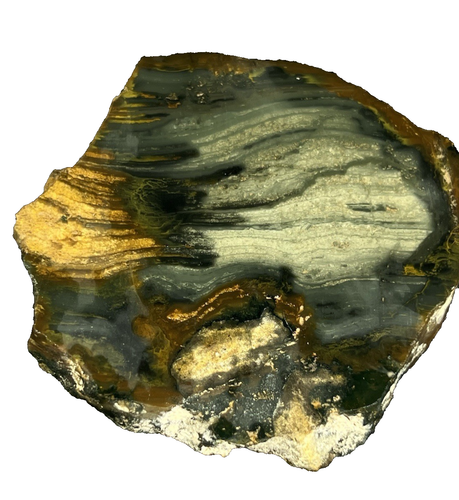 Blue Mountain Jasper Slab 58 g Oregon, blue/green veining, abstract border - Picture 4 of 7