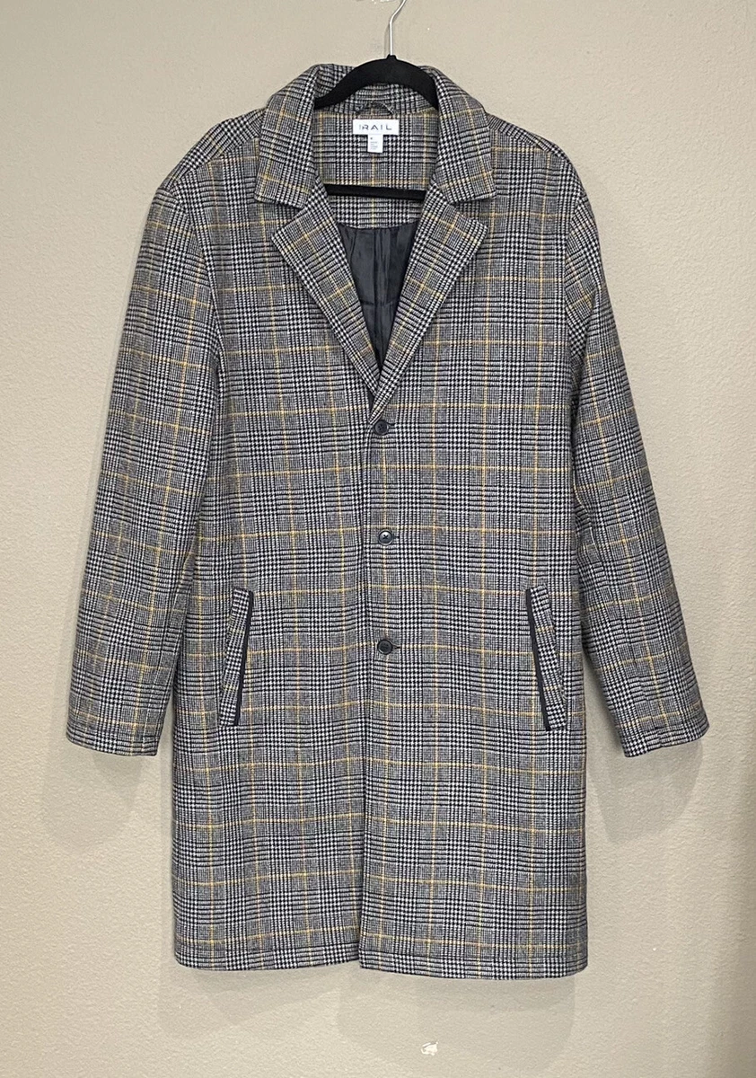 RAILS Wool Coat Womens Medium Anders Plaid Check Long Trench