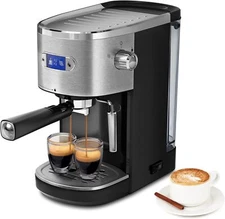 20 Bar Stainless Steel Espresso Maker Coffee Machine with Removable Water Tank