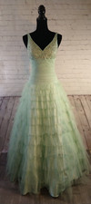 Beautiful ALYCE mint green layered FULL LENGTH ballgown / tulle rhinestone- SZ 6