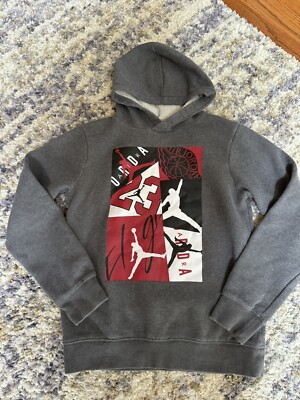 Jordan Hoodie Boys Large Red Black Sweatshirt Sweater Air Jump