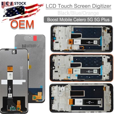 LCD Display Touch Screen Digitizer Frame fit Boost Mobile Celero 5G / 3 5G+ Plus