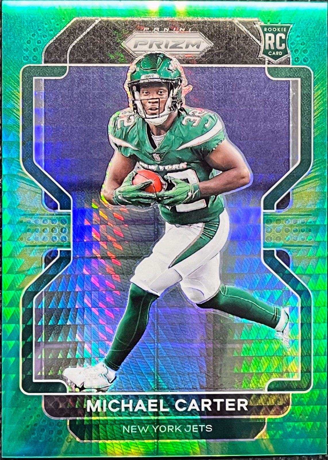 Michael Carter 2021 Panini Prizm #365 Hyper Prizm /175 (RC) Jets