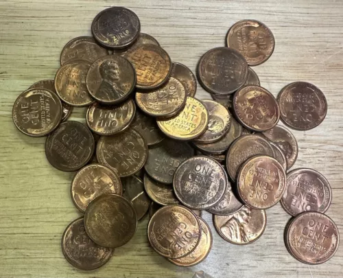 10 UNCIRCULATED RED BROWN WHEAT CENTS PDS MIXED LOT COLLECTION