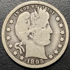 1895 O Barber Silver Quarter 25c 90% New Orleans Mint Original VG US Coin