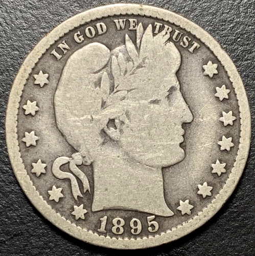 1895 O Barber Silver Quarter 25c 90% New Orleans Mint Original VG US Coin