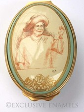 Halcyon Days Emaille Centenary Of Queen Elizabeth The Queen Mother Emaille Box