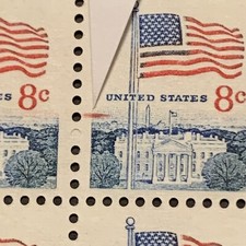 4/259 Timbre US 1338F 8c Extra Rouge Ligne Couleur Erreurs Bloc de 10 MNHOG EFO