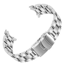 20 22mm Silver Stainless Steel Watch Band Metal Bracelet Curved Ends Fits Seiko