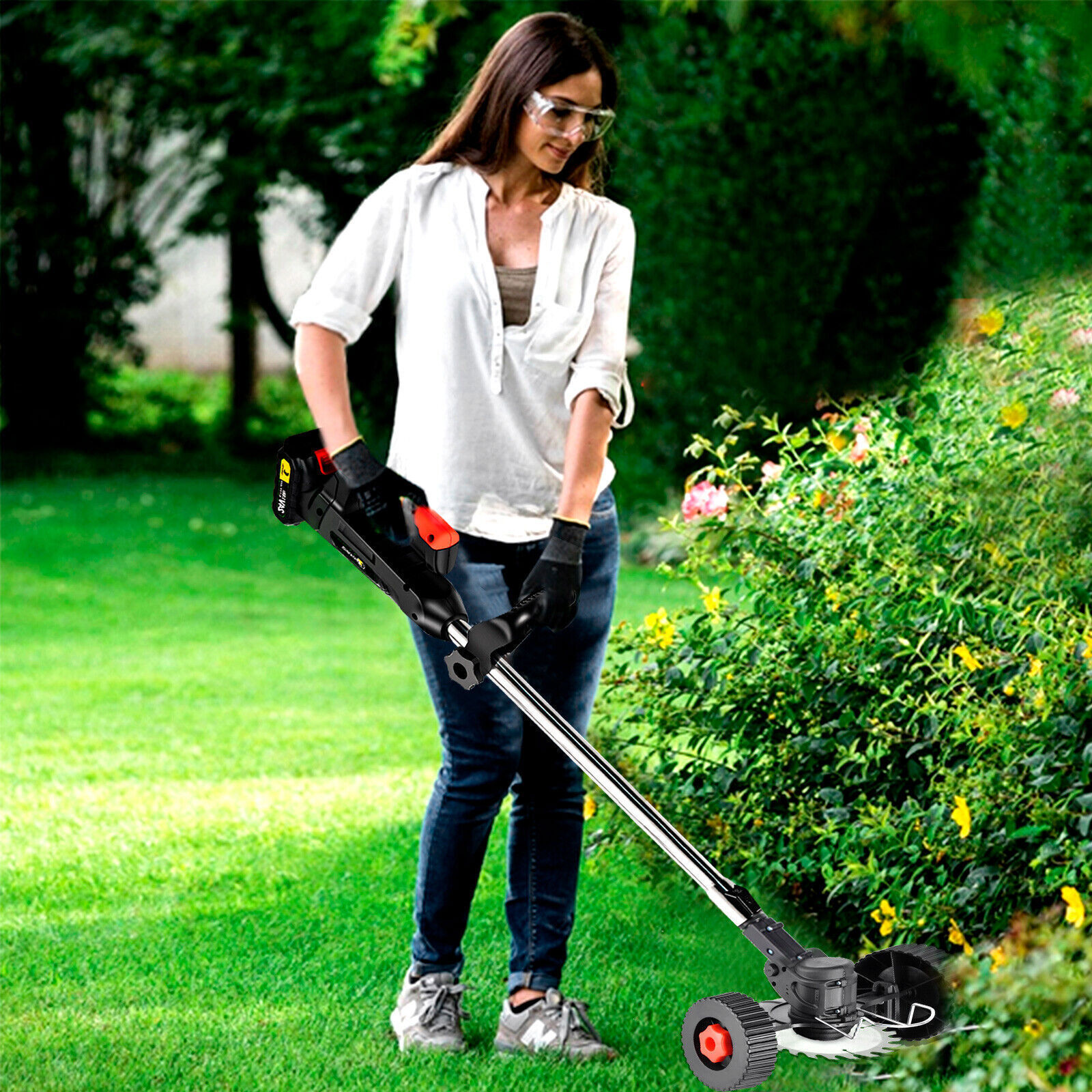 2500W Cordless Weed Eater Electric Brush Cutter Lawn Edger Grass String