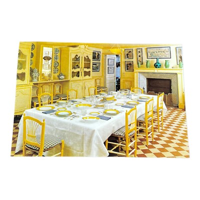 VINTAGE POSTCARD DINING ROOM CLAUDE MONET MUSEUM GARDEN 1983 RPPC ORIGINAL