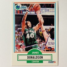 1990 Fleer #41 James Donaldson Dallas Mavericks Basketball Card Tc2