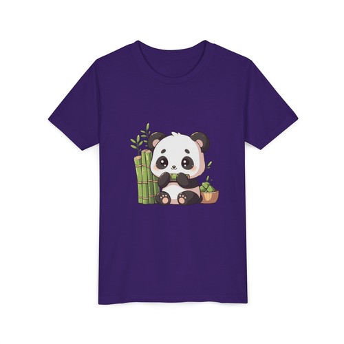 Adorable Panda Youth Short Sleeve Tee - Cute Bamboo Design for Kids - Picture 84 of 105