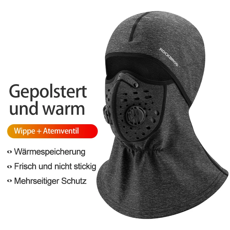ROCKBROS Haube Sturmhaube Fahrrad Balaclava Maske Winddicht Warm Motorrad Ski - Bild 2 von 4