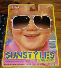 Vintage Sunglasses, Sunstyles,white Plastic,, 1988,nasta,,pkg, Unused, BX01 