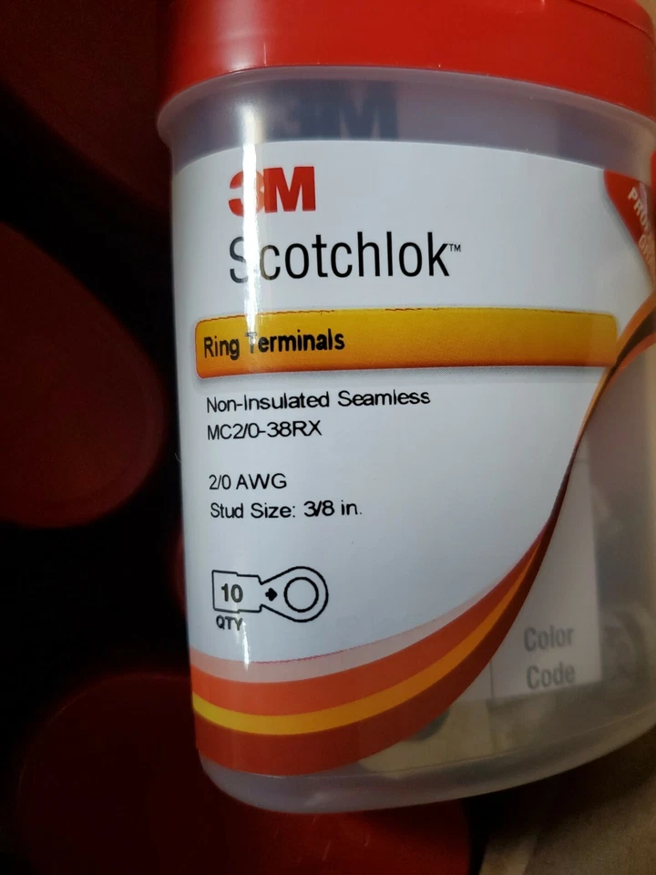 Juego de 100 MC2/0-38RX 3M Scotchlok Anillo Calibre Grande Lengua Cobre No Aislado Foto 2 de 3