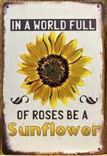 Sunflower Metal Wall Sign 12" x 8"