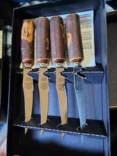 Four High Country Arts Deer Antler Steak Knife Set - NEW (2 Sets Available)