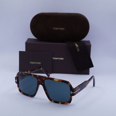 New Tom Ford FT0933 53V Blonde Havana/Blue 58-15-145 Sunglasses