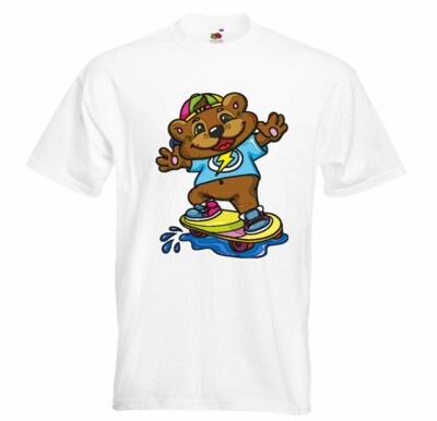 T-Shirt KLEINER SÜSSER BÄR ALS SKATEBOARDFAHRER AUF DEM SKATEBOARD EISBÄR