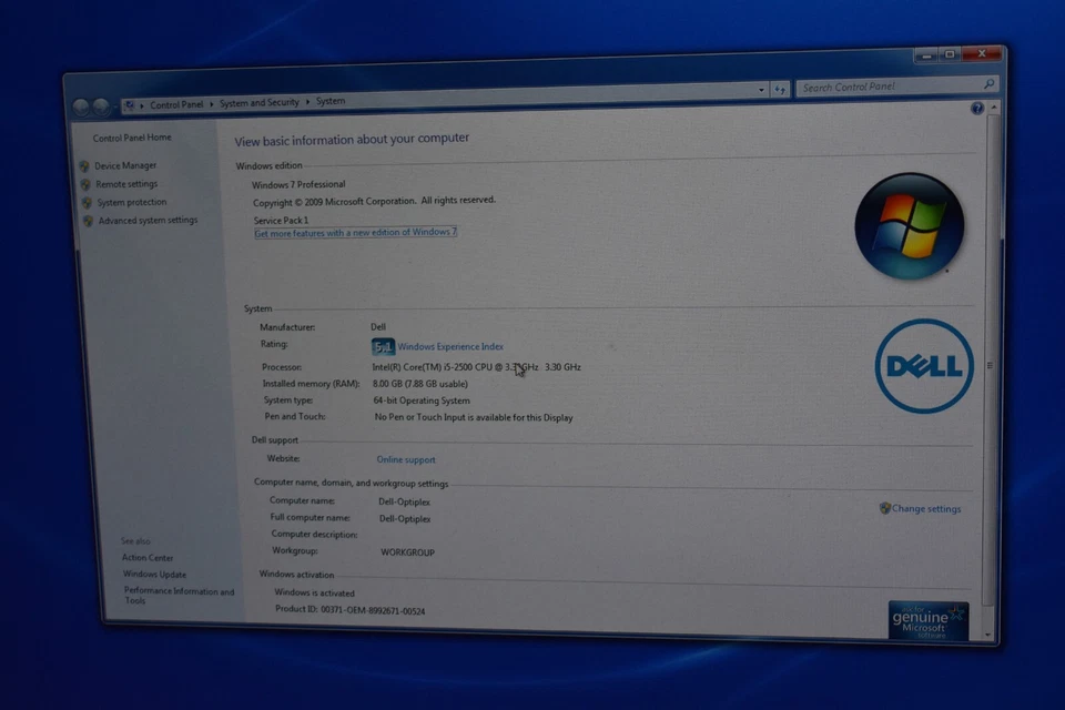 Dell Optiplex Desktop Quad Core i5-2500 3.3GHz 8GB RAM 80GB SSD Windows 7 64-Bit - Image 2 of 4