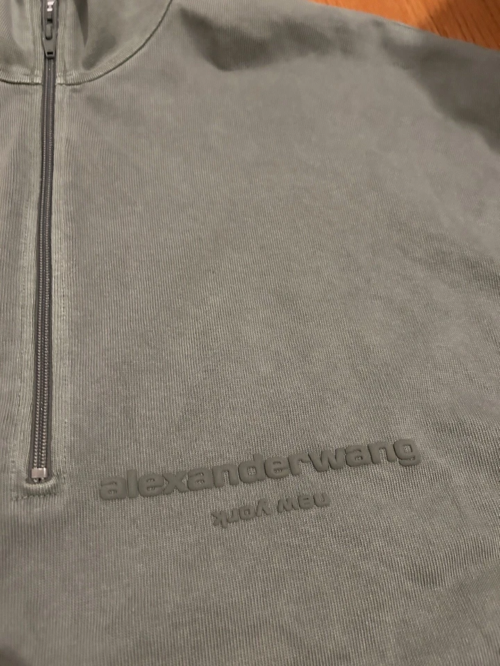 Sudadera de algodón con media cremallera talla M- Alexander Wang - verde Foto 3 de 4