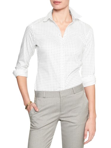 Banana Republic Womens White Polka 