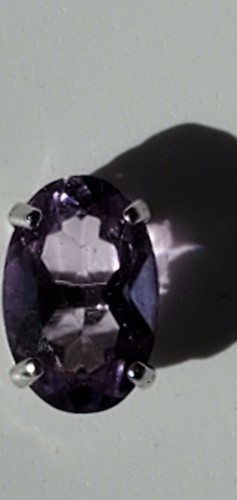 Amethyst Created Oval Cut Stud Earrings 14kt Solid White Gold - Picture 6 of 12