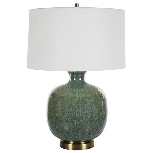 Uttermost Nataly Coastal Ceramic and Fabric Table Lamp in White/Green - Picture 3 of 7