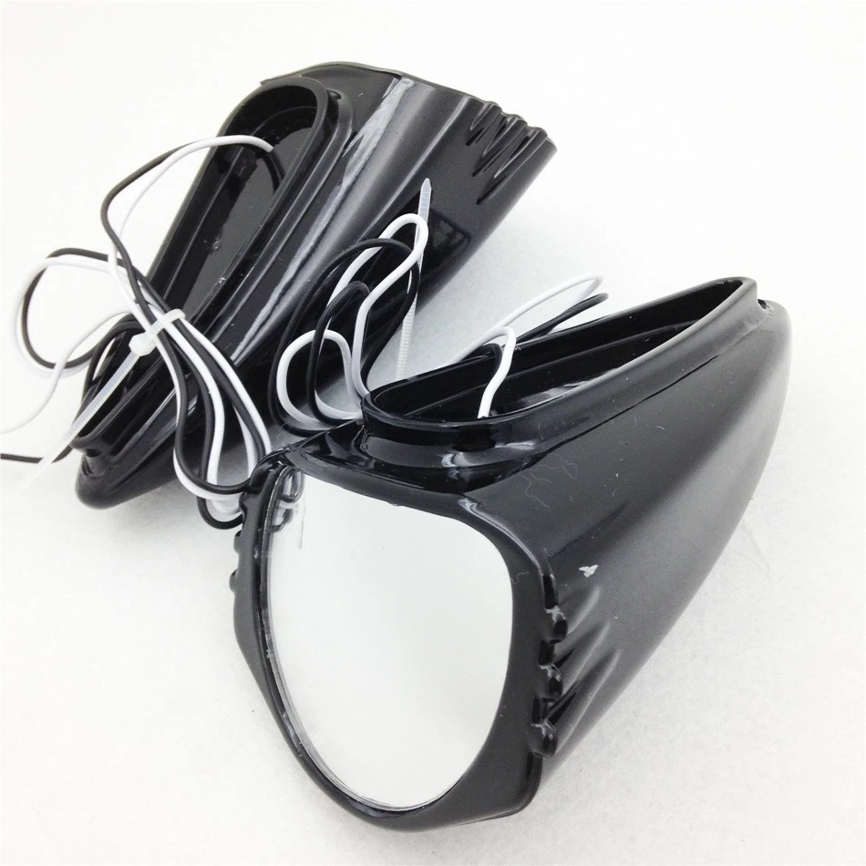 Espejos retrovisores LED Ox Horn ojo de gato para Suzuki Honda Kawasaki Yamaha bicicleta deportiva Foto 3 de 4
