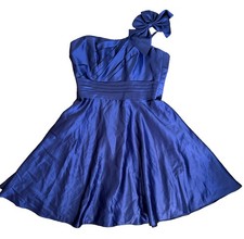 Allure Bridal’s Cocktail Dress Bridesmaid Dress Purple Short Satin Flowy Size 16
