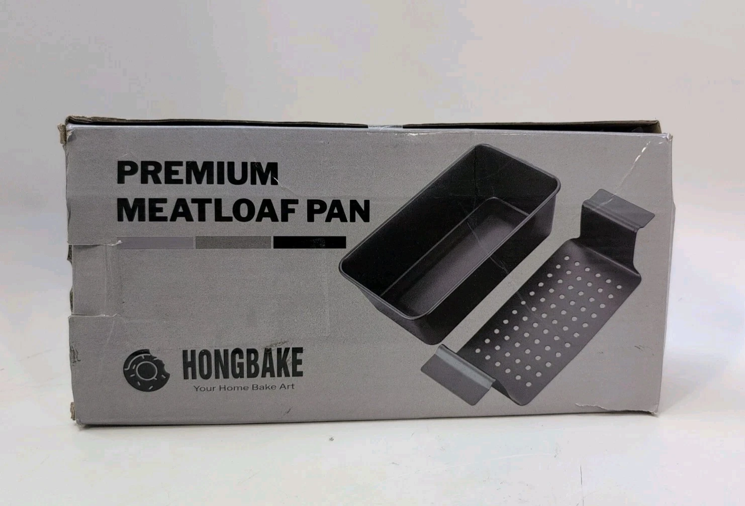 HONGBAKE Premium Meatloaf Pan with Drain Tray 9x5 Inches Nonstick