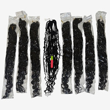 8 Pack 24  Faux Locs Crochet Hair Extensions Black 96 Strands Curly Boho Style