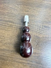 Vintage 5&rdquo; Decorative Bottle Stopper Burgundy Beaded Handle Barware