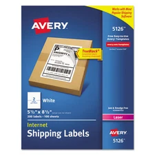 Avery Shipping Labels W/ Trueblock Technology, Laser Printers, 5.5 X 8.5, White,