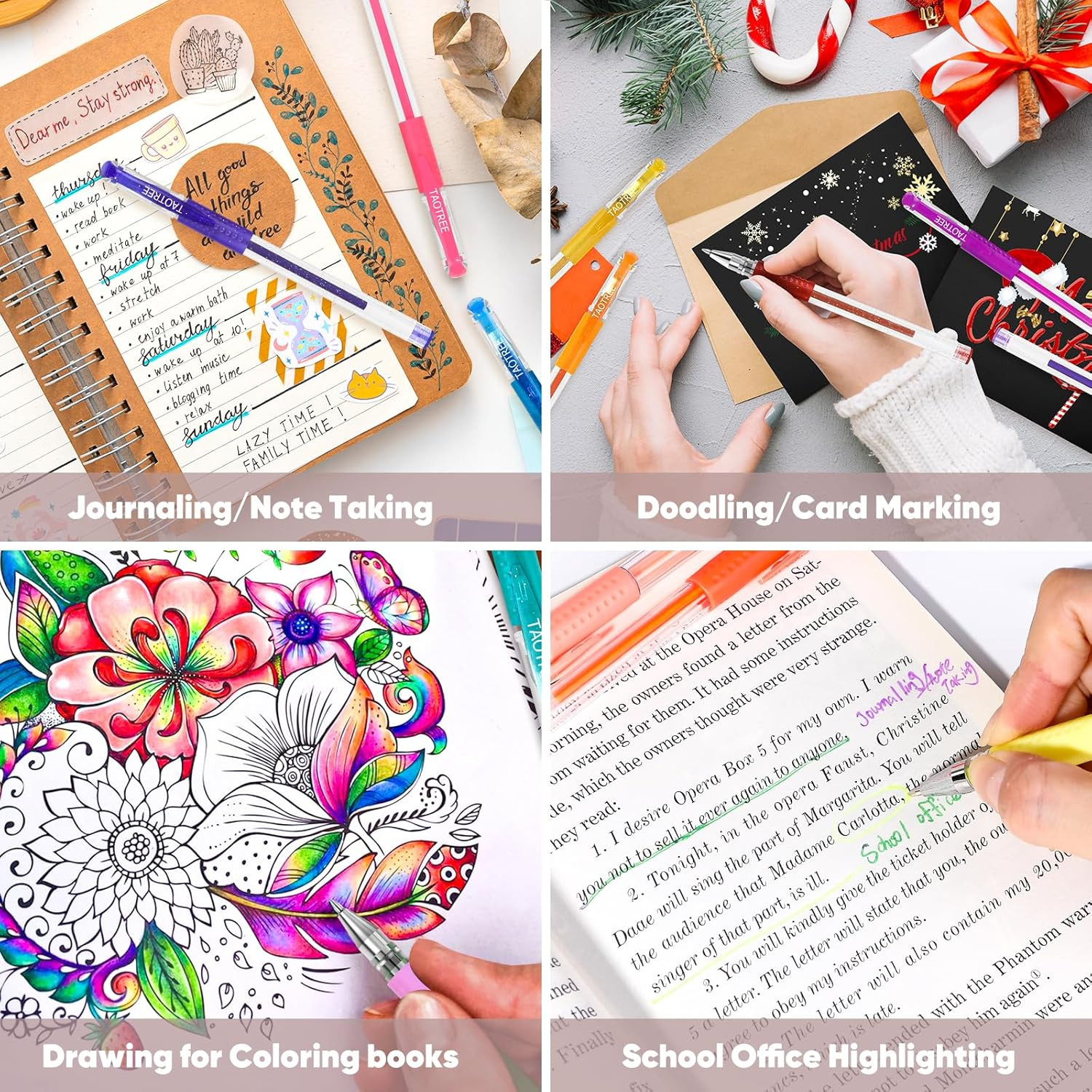 Glitter Gel Pens, 32 Colors Neon Glitter Pens Fine Tip Art Markers Set 40% More