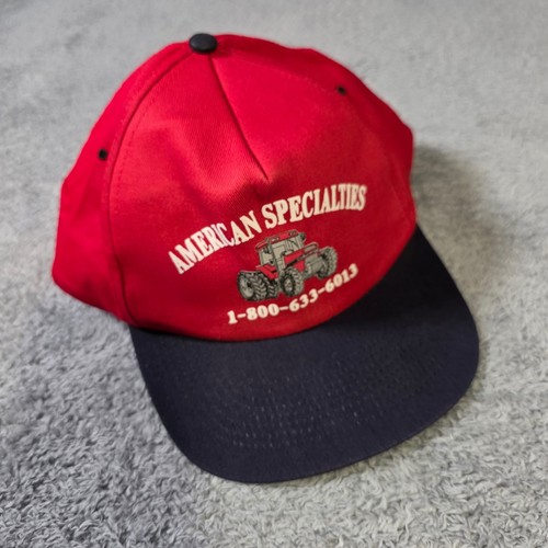 KC Mens OSFA Snapback Hat Red American Specialties Tractor Graphic Vintage Style