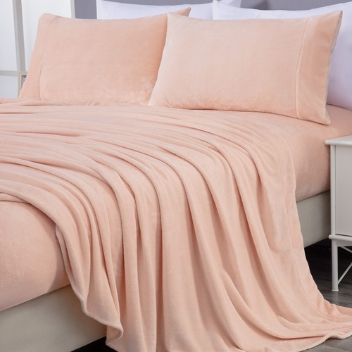 Chezmoi Collection Lavish Extra Soft Microplush Fleece Velvety Bed Sheet Set - 第 22/36 張圖片