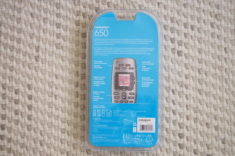 NEW Logitech 915-000159 Harmony 650 Universal Advanced Remote Control - Silver - Image 2 of 2