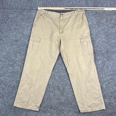 Wrangler Cargo Pants Mens Size 40x30 Beige Tan Relaxed Fit Cotton Utility Casual