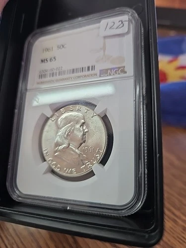1961 Franklin Half Dollar NGC MS65 90% Silver Brilliant Uncirculated *1311