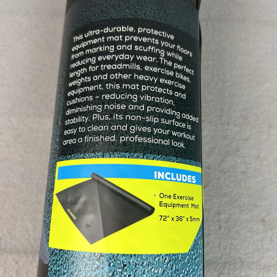 Exercise Equipment Mat 72''x36'' 5mm Thick High-Density Treadmill Weights Bike - Image 3 of 4