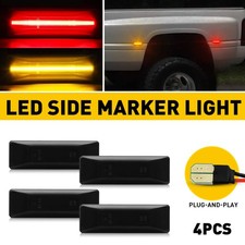 4X Fender Side Marker Light Smoked Lens LED For 94-02 Dodge Ram 1500 2500 3500 P