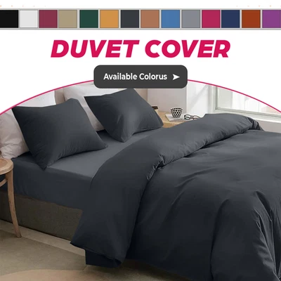 THE YORKSHIRE BEDDING COMPANY LTD 4 Piece Reversible Duvet Cover Bedding Set & Fitted Sheet & pillowcases All Size
