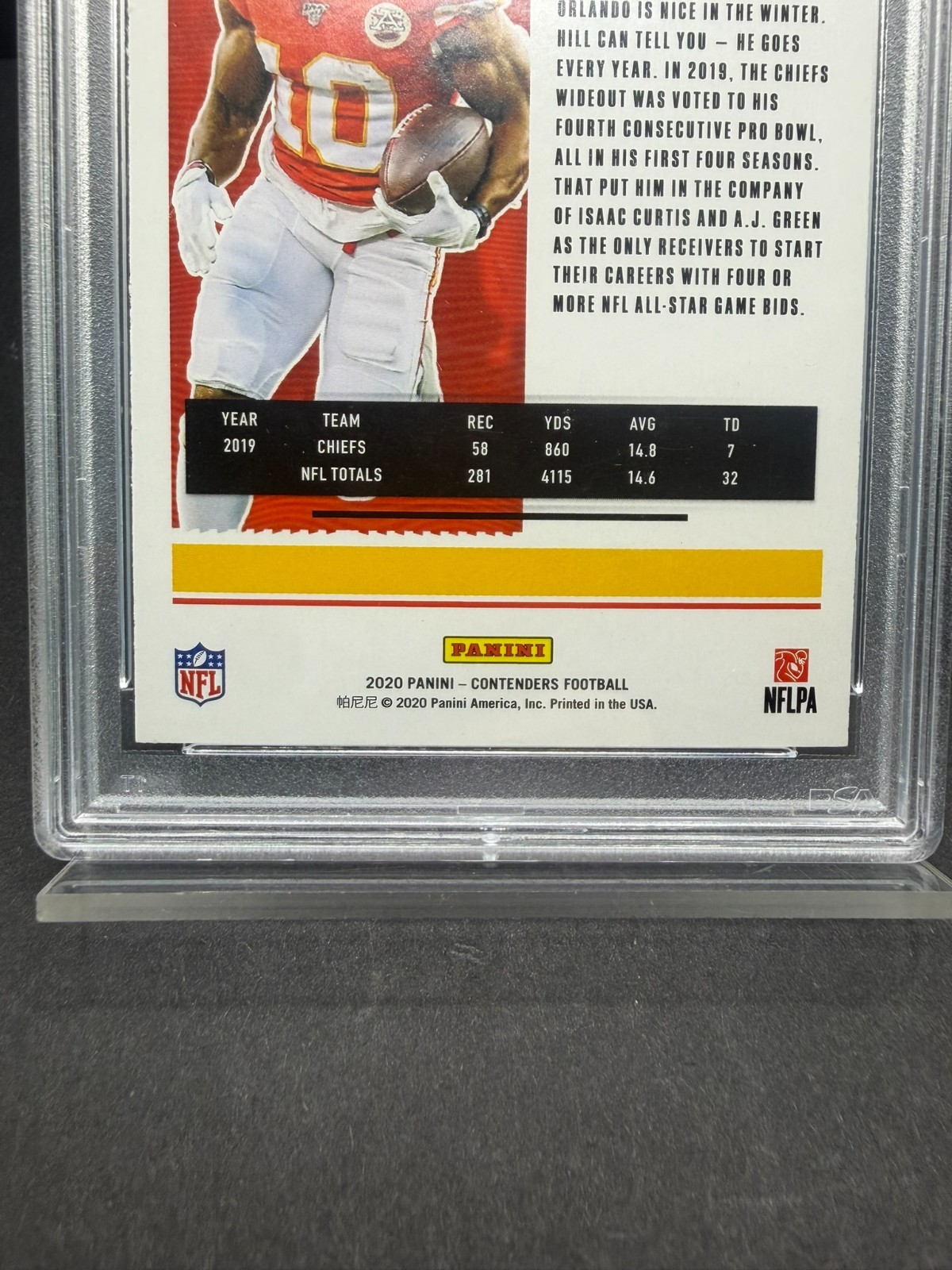 2020 Panini Contenders - Season Ticket Tyreek Hill #3 auto PSA Authentic view 5