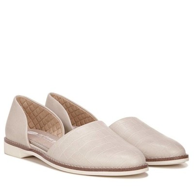 NEW Dr. Scholl's Women Choice Croco Embossed Oyster Smooth Texture Block d'Orsay