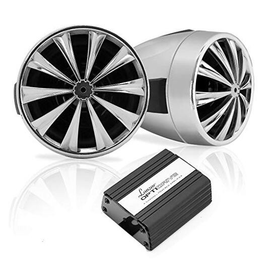 Lanzar Motorcycle Waterproof Speaker Amplifier System Set of
