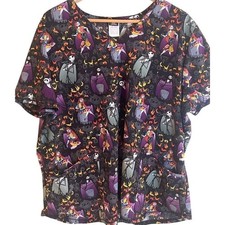 Disney Tim Burton Nightmare Before Christmas Scrub Shirt 2XL Halloween