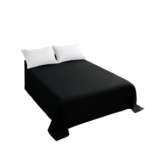 California King Flat Sheet Black Top Sheet, Premium Hotel 1-Piece, Luxury and...